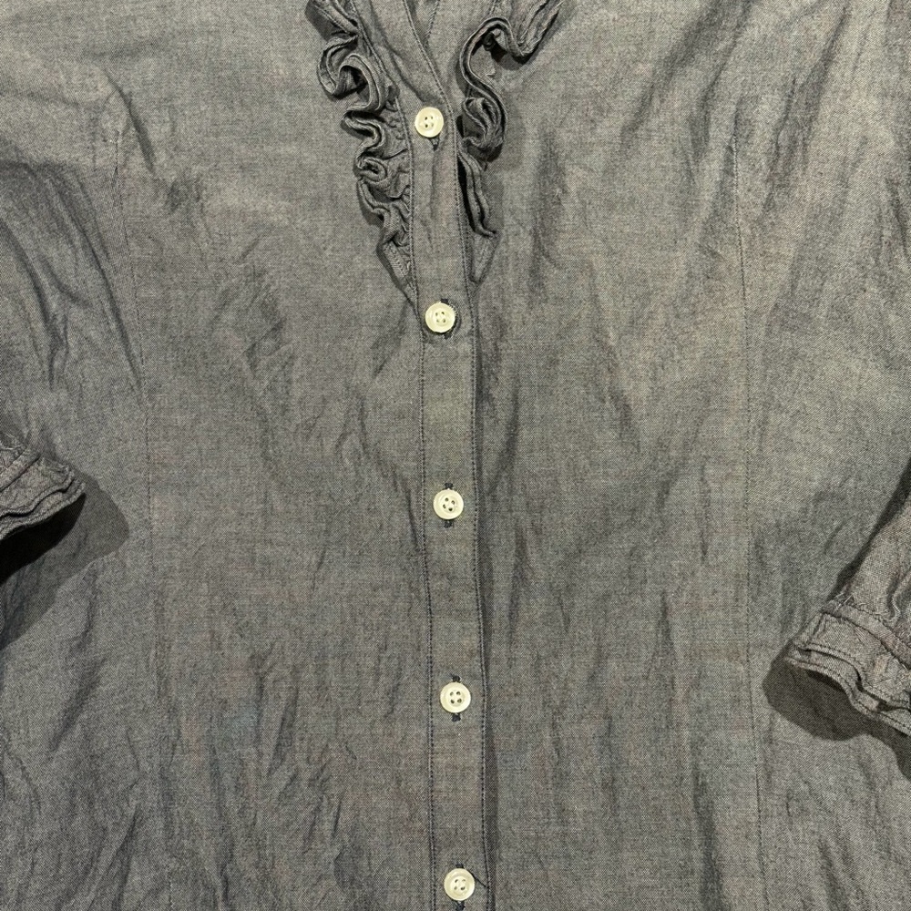 Talbots ruffle front blouse - Picture 2 of 4